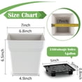 thumbnail image 4 of 6-Pack Square Planters - Heavy Duty White Pots for Indoor Plants, Plastic Flower Pots with Built-in Drainage Tray & Stopper, Matte Modern Garden Planter for Herbs & Succulents, 4 of 4