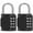 Black, variant on 2PCS red code lock, used for waterproof padlock of 4-position outdoor lockers, suitable for schools, gymnasiums, sports venues, fences, tool boxes, gates, boxes, outdoor and buckle storage.