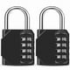thumbnail image 1 of 2PCS black combination lock, used for 4-digit outdoor waterproof padlock of lockers, suitable for schools, gymnasiums, sports venues, fences, tool boxes, gates, boxes, outdoors and buckle storage., 1 of 5