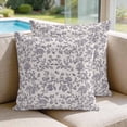 thumbnail image 2 of Pillow Covers 20x20 Set of 2, Purple Floral Leaf Square Throw Pillow Covers for Couch/Sofa/Living Room, Retro Farmhouse Plant Tree Branch Decorative Soft Pillowcases for Couch Throw Pillows, 2 of 9