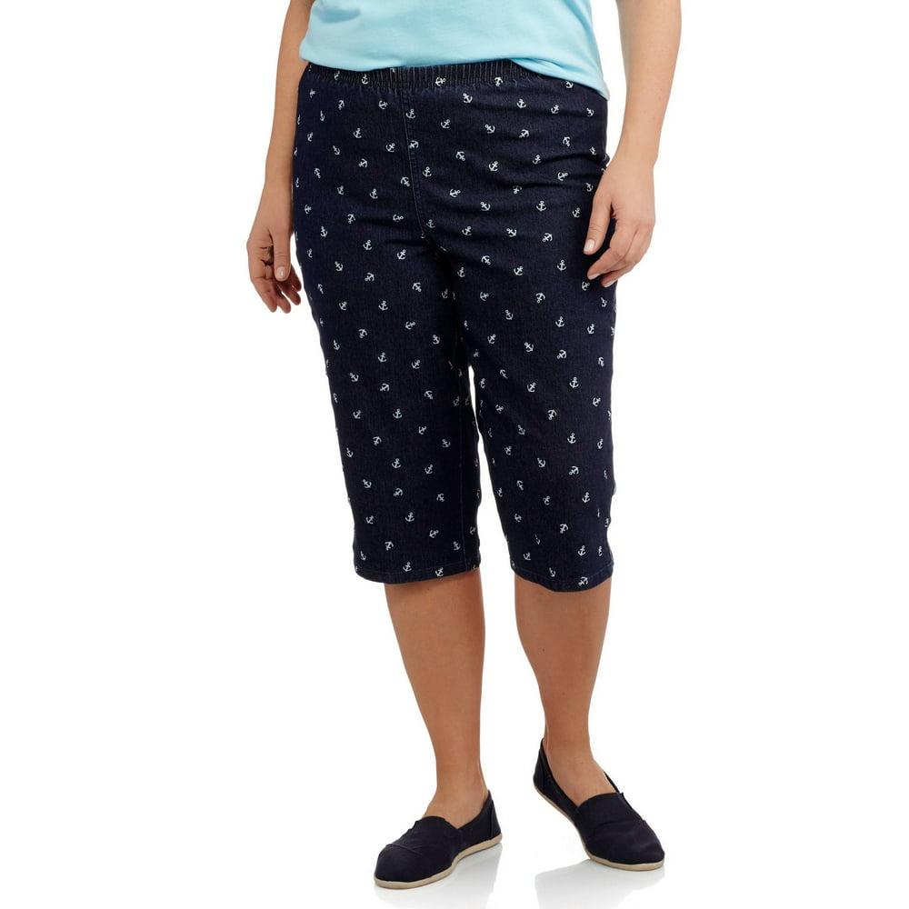 women's pull on stretch capris