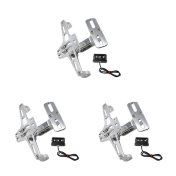 Speravity Soporte de luz de señal de giro, soporte de placa de matrícula de motocicleta ligero de aluminio CNC con luz LED Type3 NO3