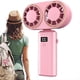 thumbnail image 4 of Ventilador Portátil de Mano con Carga USB, Doble Ventilador, Pantalla Digital, Batería Recargable, Color Rosa., 4 of 5
