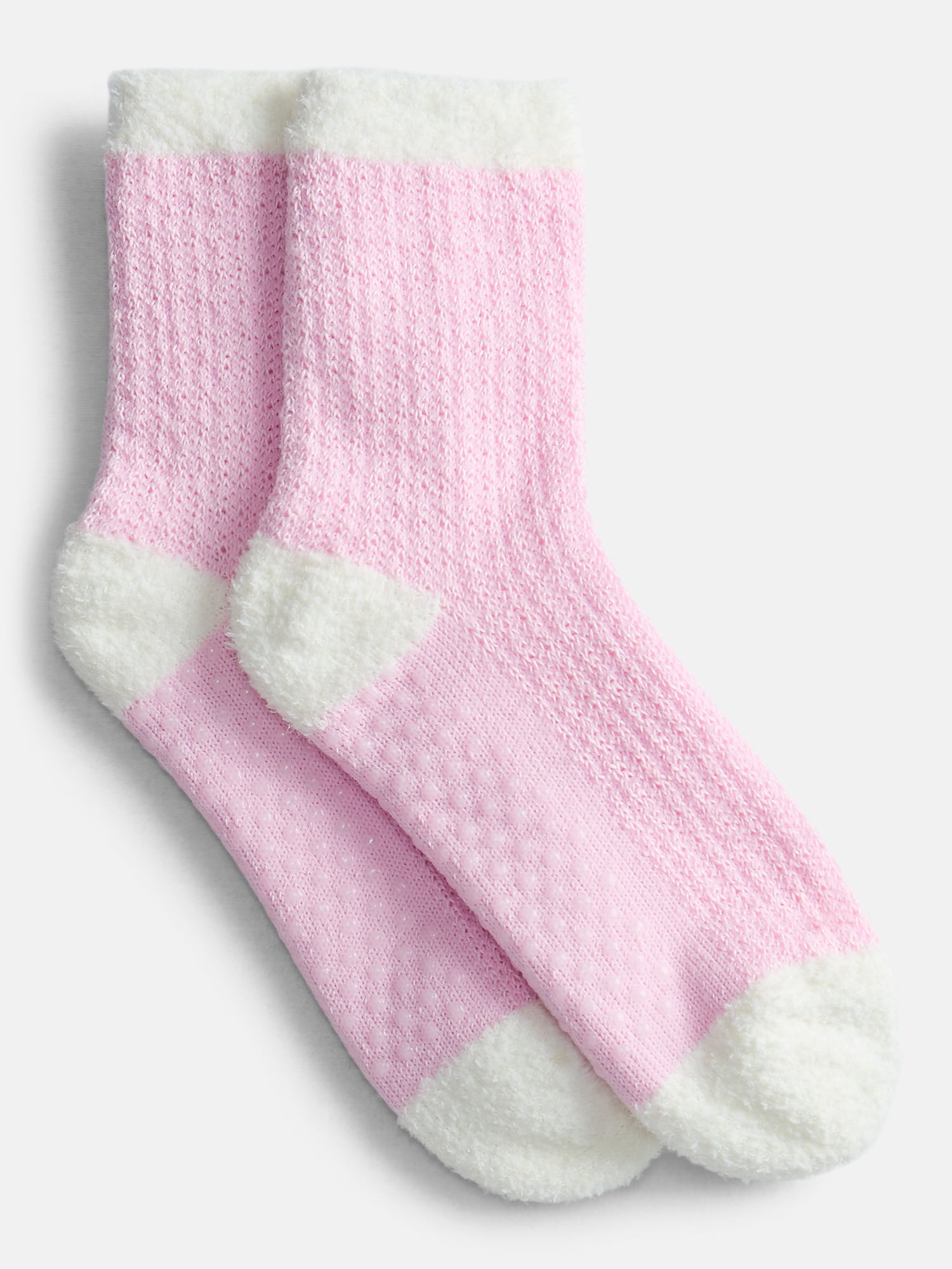Joyspun Women's Double Layer Crew Lounge Socks, 3 Pack, Shoe Sizes 4-10