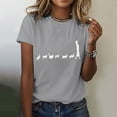 thumbnail image 2 of Charmgo Summer Tops for Women 2024, Women's Human and Animal Print Shirt Short Sleeve Round Neck T Shirt Fashion Lightweight Soft Casual Summer Clothes Graphic Tees for Women Blouses for Women Grey, 2 of 4