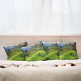 thumbnail image 7 of Ambesonne Nature Throw Pillow Cover 4 Pack, Panoramic Public Wiev, 16", Lime Green Violet Blue, 7 of 7