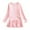 Pink, variant on YunPes Long Sleeve Plain Swing Dress for Little Girls Backless Cotton 18m Girl Dress
