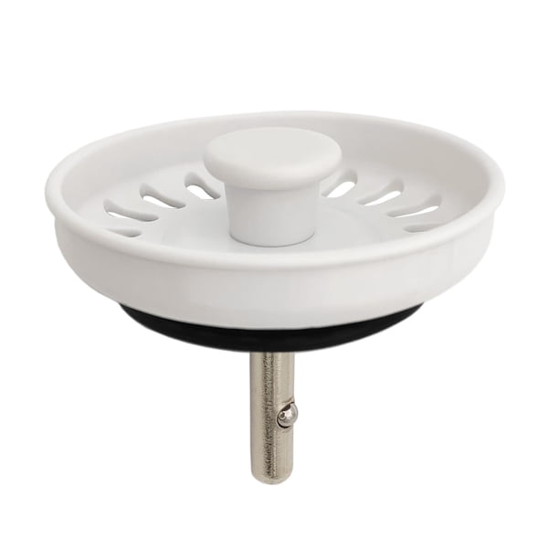 Canastilla coladora y tapón para desagüe de fregadero de cocina TGEOND, blanco