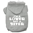 thumbnail image 3 of Mirage Pet Products I'm a Lover not a Biter Screen Printed Dog Pet Hoodies Grey Size XS, 3 of 3