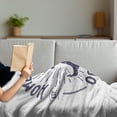 thumbnail image 3 of Anchor Soft Flannel Fleece Throw Blanket, Home Ocean Lettering on a Nautical Sketch with Worn out Background, Cozy Plush for Indoor and Outdoor Use, 50" x 60", Navy Blue and White, by Ambesonne, 3 of 5