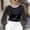 Black, variant on WRFWUL Womens Elegant Pearl Satin Top Silk Chiffon Flounce Long Sleeve Blouses Sheer Mesh Dressy Casual Formal Office Tops