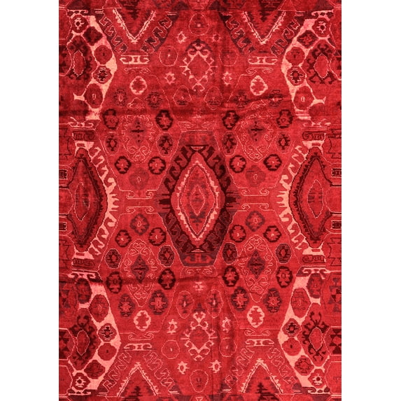 Ahgly Company Indoor Rectangle Southwestern Orange Country Area Rugs, 7' x 10'