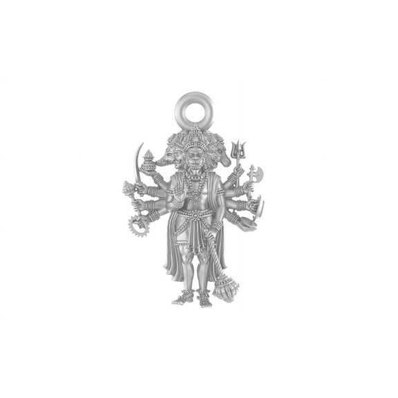 Sterling Silver (92.5% purity) God Panchmukhi Hanuman Pendant for Men & Women Pure Silver Lord Panchmukhi Hanuman (Big Size) Locket for Good Health & Wealth INCLUDING Silver Chain