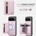 thumbnail image 4 of For Google Pixel 9 Pro XL Phone Case Compatible With MagSafe 2 In 1 Wallet With Card Holder &Zipper Cash Pocket,PU Leather Case,RFID Blocking, Kickstand  Magnetic Protective Women Men Cover,Pink, 4 of 8