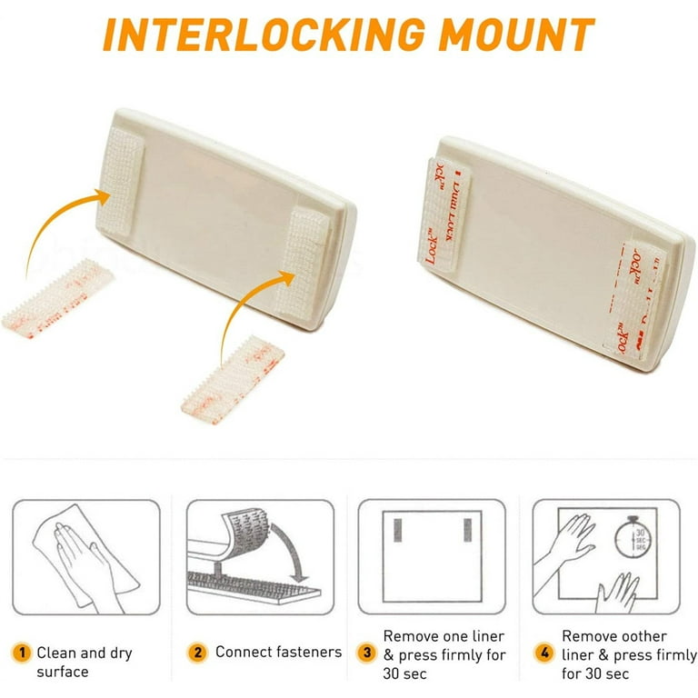 4 Sets (8 Strips) - EZPass/I-Pass/Toll Tag Tape Mounting Kit - Peel and Stick Adhesive Strips Dual Lock Tape with Alcohol Prep Pad, EZ Tape, EZ Pass