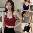 thumbnail image 6 of Forzero Women's Letter Halter Sexy Slim Exposed Navel Knitted Camisole Tank Top, 6 of 6