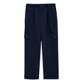 thumbnail image 4 of CIENVNSTG Mens Straight Leg Cargo Trousers Solid Color Multi Utility Side Pockets Elastic Waist Lightweight Breathable Casual Outdoor Daily Work Pants Navy 2XL, 4 of 7