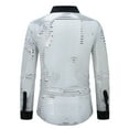 thumbnail image 7 of ZZHZGZ 4Th of July White Slim fit Dress Shirts for Men Men's Loose fit Sequin Shirt with Collar Plus Size Casual Blouse for Parties and Events 4Th of July Linen T Shirts for Men Xxxl, 7 of 7