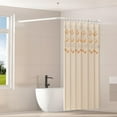 thumbnail image 4 of L Shaped Corner Shower Curtain Rod,  Adjustable 90 Degree Curved Bathroom Rod Square No Sag with Hooks & Ceiling Support, 4 of 8