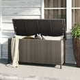 thumbnail image 2 of Grand Patio 108 Gallon Outdoor Wicker Storage Box with Lids & Wheels, All-weather Waterproof Deck Storage Box Patio Furniture, khaki, 2 of 9