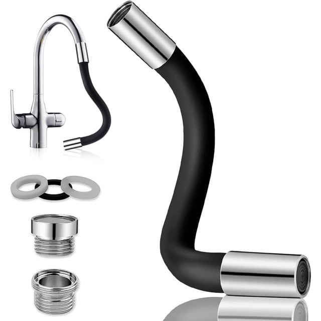 Tubo de extensión de espuma, extensión de grifo giratoria de 360°, tubo de grifo de cocina antisalpicaduras de extensión flexible universal ajustable adecuado para cocina y baño Lumten