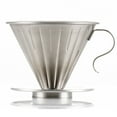 thumbnail image 3 of Shisuyan Stainless Steel Coffee Dripper Cone Coffee Drip Filter Cup Permanent Pour Over Coffee Maker with Separate Stand for 1-2 Cups (Silver), 3 of 9