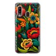 thumbnail image 1 of MUNDAZE Samsung Galaxy A20 Étui de Téléphone Hybride Transparente Antichoc Style Floral Coloré Rouge Orange Fleurs de Printemps, 1 of 6