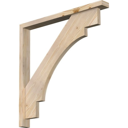 

Ekena Millwork 3 1/2 W x 34 D x 34 H Merced Block Smooth Bracket w/ Offset Brace Douglas Fir