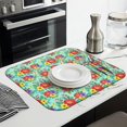 thumbnail image 3 of Pioneer Flower Floral Print Pattern Kitchen Dish Drying Mat 1 Pack, Ultra Absorbent Microfiber Drainer Mat, 16"x18", 3 of 6