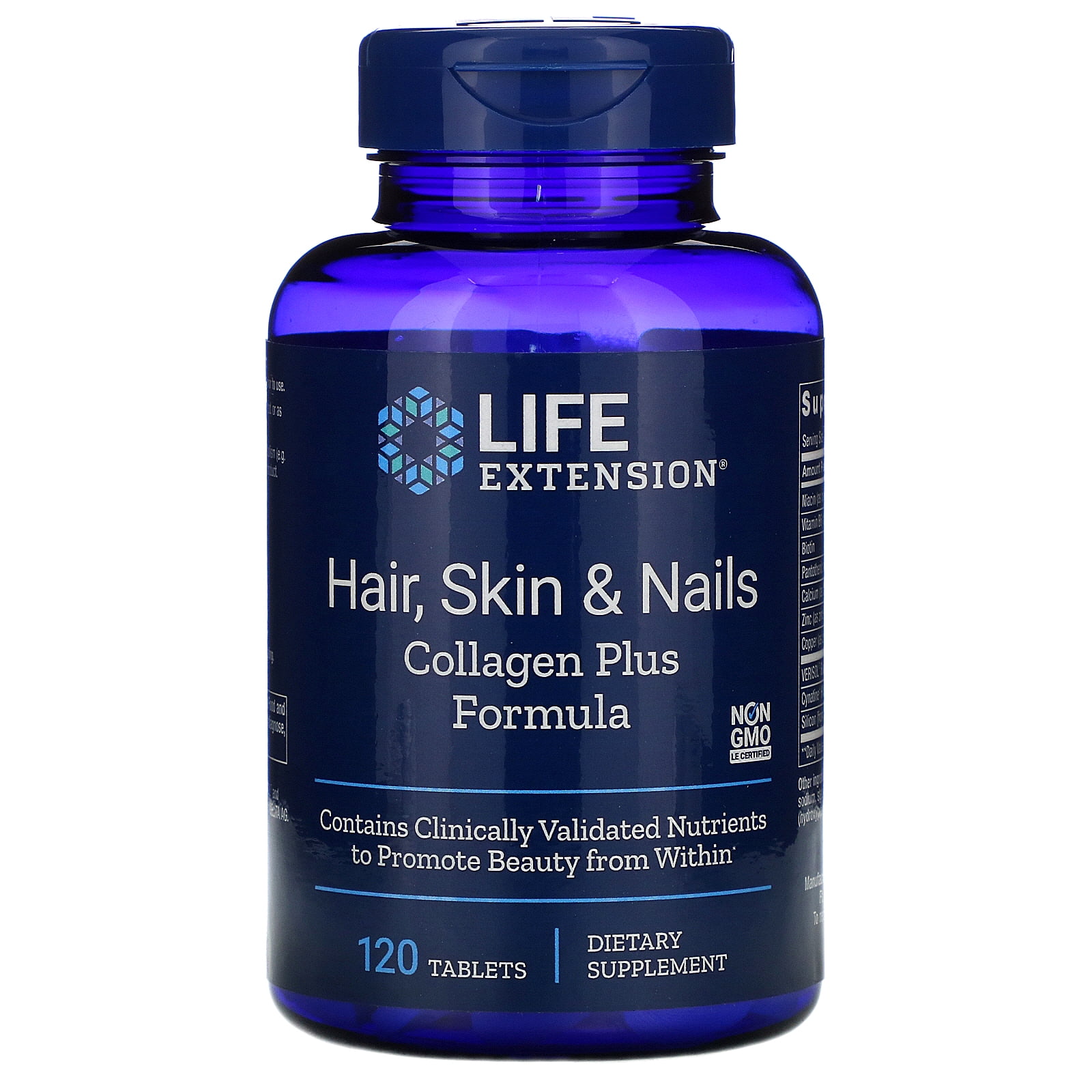 Life Extension Hair, Skin & Nails, Collagen Plus Formula, 120 Tablets