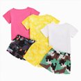 thumbnail image 3 of TOWED22 Toddler Kid Girl Outfits Clothes Cute Cartoon Short Sleeve T-Shirt Top + Summer Short Sets Girl Clothes 6pcs(Yellow,12-18 M), 3 of 9