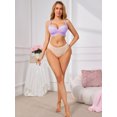 thumbnail image 2 of INSPIRE CHIC Women's Lace Underwire Bra Plus Size Full Coverage Lightly Padded Push Up Supportive Lingerie C 42 Pink, 2 of 4