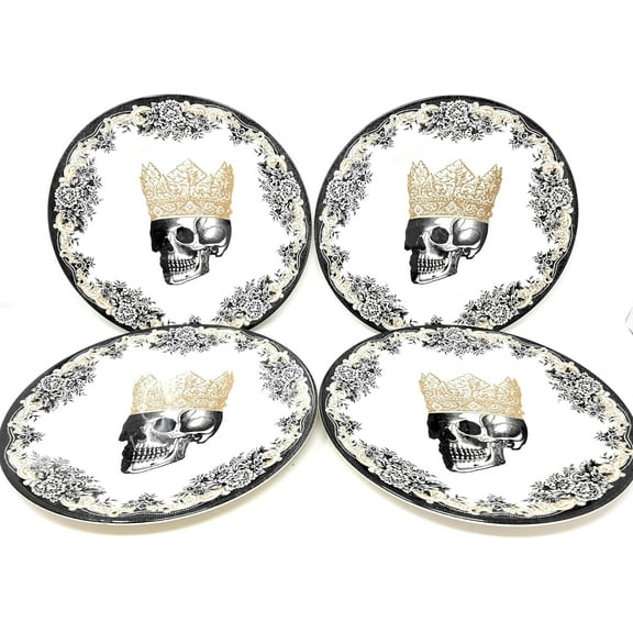 Royal  & Black with Crown Dinnerware - Set of 4 (Dinner Plates)