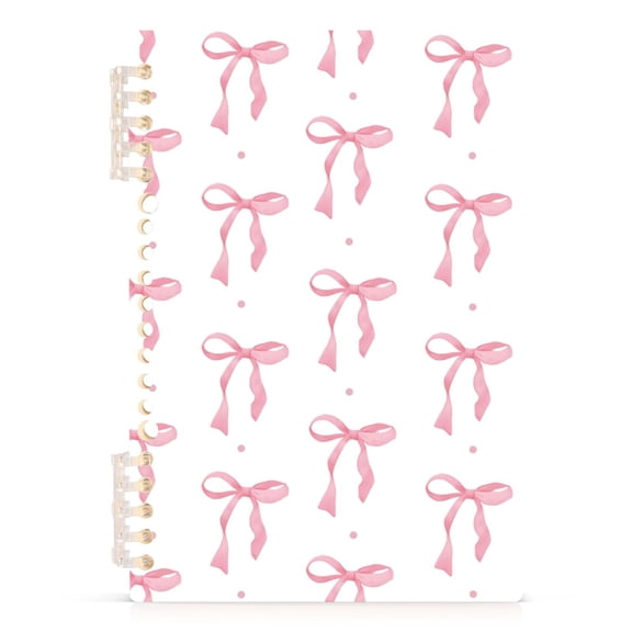 joogoo A5 Spiral Journal Notebook Watercolor Pink Bow College Ruled Notebooks 8.3" x 5.7" 1 PC