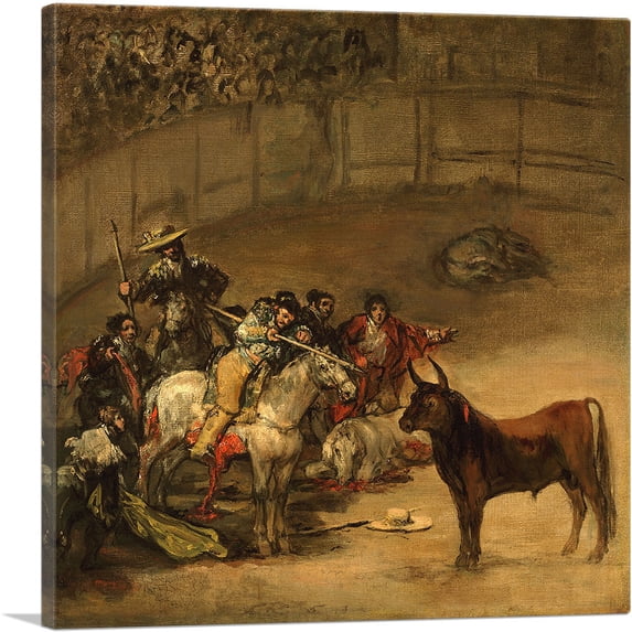 ARTCANVAS Bullfight 1824 Canvas Art Print by Francisco De Goya - Size: 36" x 36" (1.50" Deep)