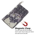 thumbnail image 3 of Case for LG K61 Cover Magnetic 3D Pattern Wallet Flip Case With Strap - Grey cat, 3 of 5