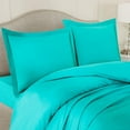 thumbnail image 3 of 4 Pc Cotton Sheet Set - Egyptian Cotton Sheet Set - Cotton Flat Sheet - Cotton Fitted Sheet - Cotton Pillowcase -(Teal/Short Queen), 3 of 6