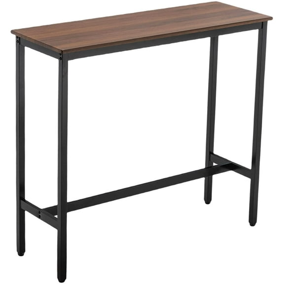 Andeworld Modern Rectangle Bar Table Kitchen Dining Table 41" Bar Height Pub Table Industrial Table for Living Room Dining Room Entryway Console Table with Wood Top Matel Frame Black