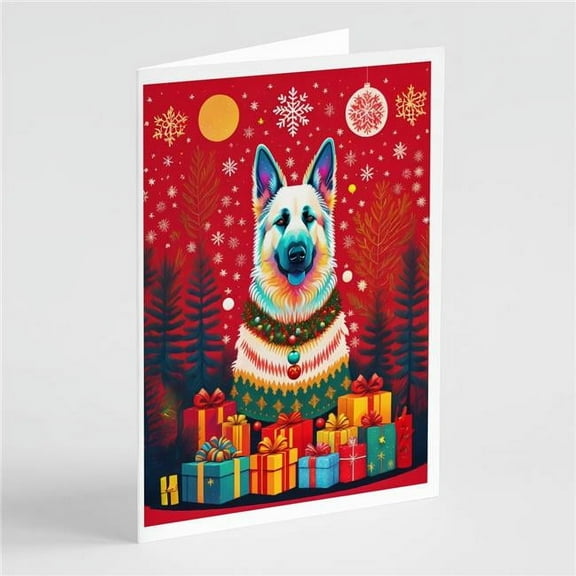 German Shepherd Holiday Christmas Greeting Cards Pack of 8 7 in x 5 in