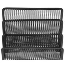 STRANDCHIC Black Metal Mesh Magazine Holder Organizer for Office and Home Desk, Storage Rack for Books and Files