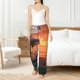 thumbnail image 4 of Balery Sunset Dancing Dolphin B Pantalones de pijama para mujer, pijamas ultraligeros, pantalones de estar por casa-Large, 4 of 6