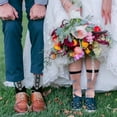 thumbnail image 3 of Guardurnaity 2a Juego de 2 calcetines de boda hechos de algodón de tela transpirable de textura suave para calcetines de novia para novio y novia Medias, 3 of 6