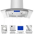 thumbnail image 6 of Island Range Hood 30 Inch 700 CFM Ceiling Mount Stainless Steel Kitchen Vent Hood Touch Screen Control Kitchen Exhaust Hood Ducted Ductless Convertible 3-speed Ventilation Fan, 6 of 7