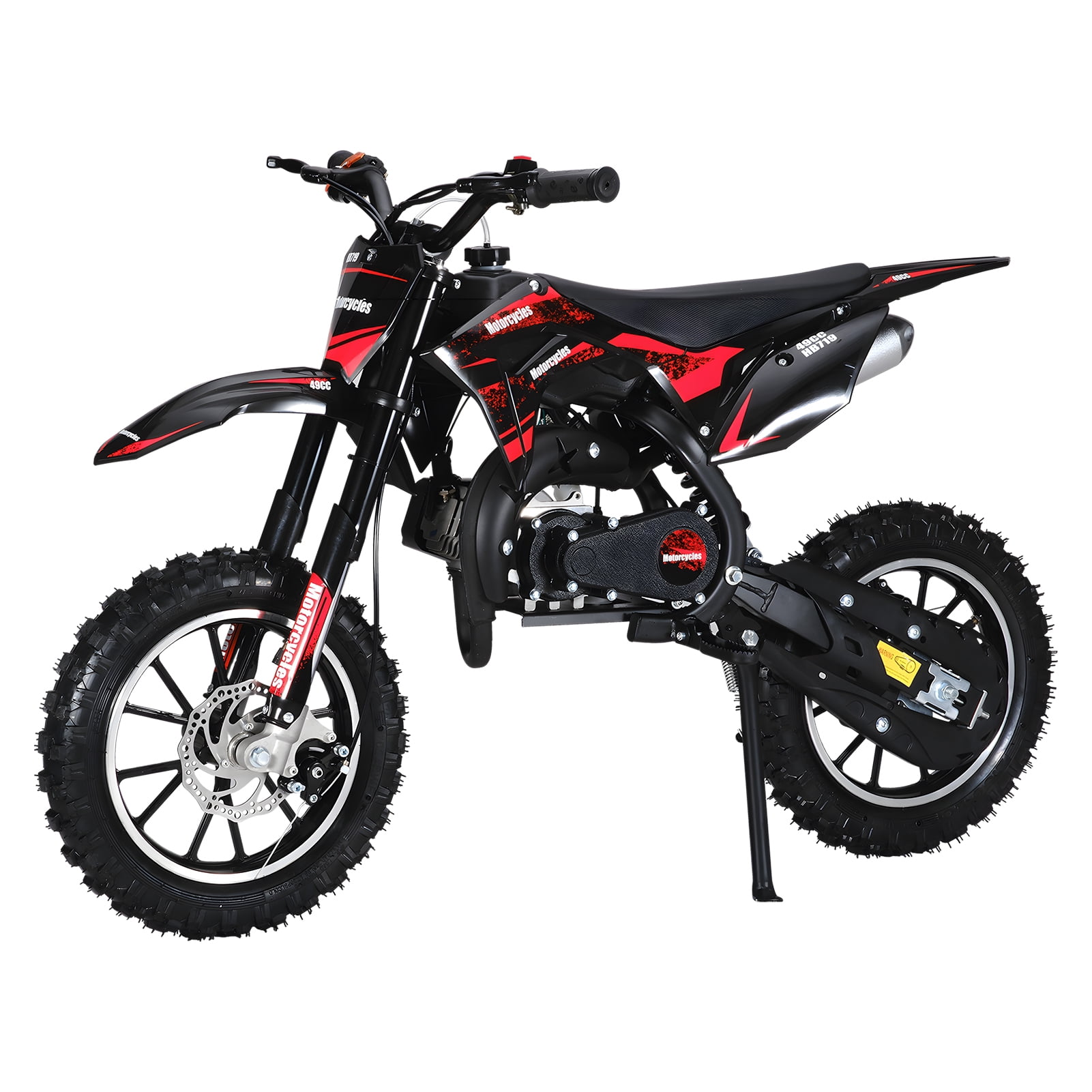 WETS 49cc 2-Stroke Youth Dirt Bike - Gas Powered with Hydraulic Suspension, 10" Off-Road Tires & High-Performance Engine (Red)