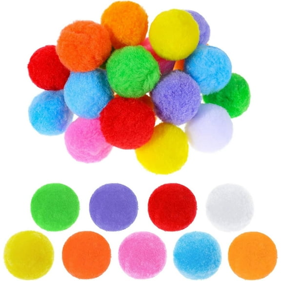NOGIS 32pcs 2 Inch Multicolor Craft Pom Poms Assorted Arts and Crafts Large Pompoms Balls for DIY Crafts Decorations