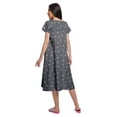 thumbnail image 2 of Moomaya Printed Short Sleeve Nightdress For Ladies Button Placket Nightwear, 2 of 5