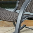thumbnail image 4 of Noble House Gracie's 3-Piece Outdoor Aluminum Rocking Chair Set in Dark Brown, 4 of 6
