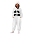 thumbnail image 2 of White Adult Pumpkin Onesie Costume Polyester Unisex 3D Hooded Jumpsuit, Zipper Closure, Side Pockets, Flannel Fabric, Soft and Cozy, Zipper Hip, Perfect for Theme Party L, 2 of 6