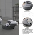 thumbnail image 3 of Accent Barrel Chair, Modern Swivel Sofa Chair Chaise Lounge with Storage Ottoman and Pillows, Linen Fabric Round Club Chair with Curved Backrest for Living Room Hotel, Dark Gary, 3 of 8