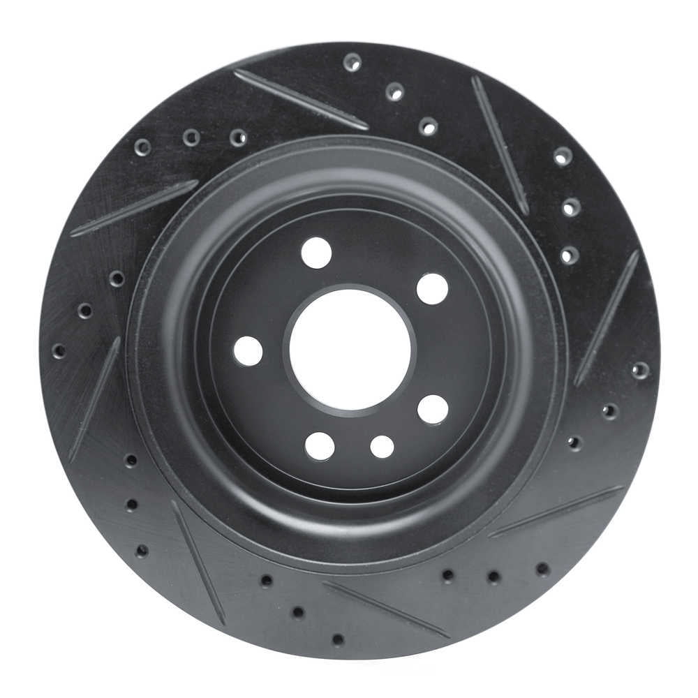 Dynamic Friction Company 633-27044L DFC Brake Rotor - Drilled And Slotted - Black